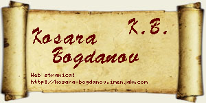 Kosara Bogdanov vizit kartica